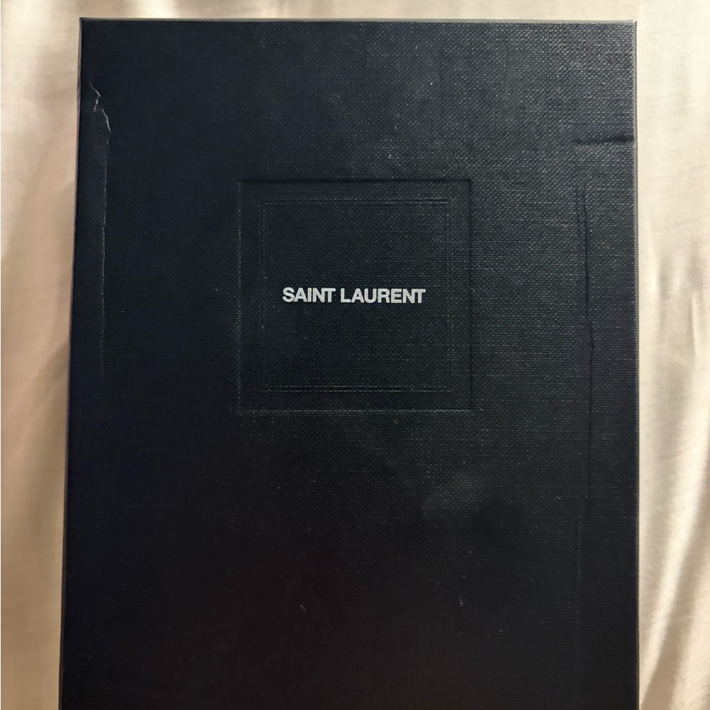 Saint Laurent Monogram Flap Card Case in Grained Leather